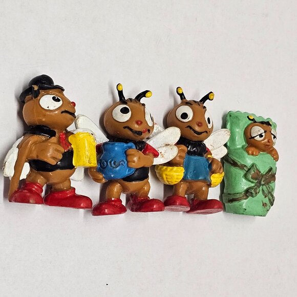 Rare Vintage 70s 4 Lot BULLY Vintage Figures Bee Bienchen The Beehive PVC 2" - Picture 9 of 15